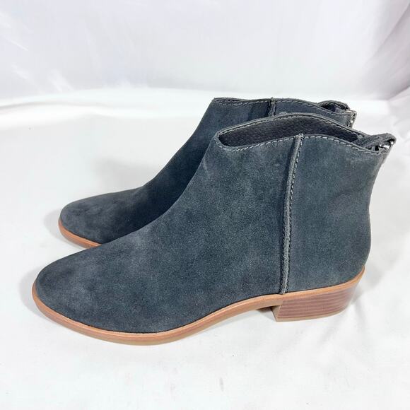 Dolce Vita Karsen Ankle Boots Booties Gray Suede Rubber Sole Heel Zipper Used - Picture 4 of 10